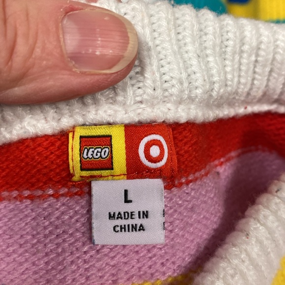 Lego bricks crew neck sweater color block unisex gender neutral large - Picture 5 of 7